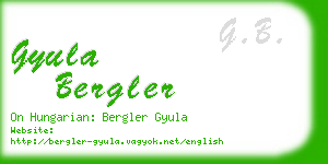 gyula bergler business card